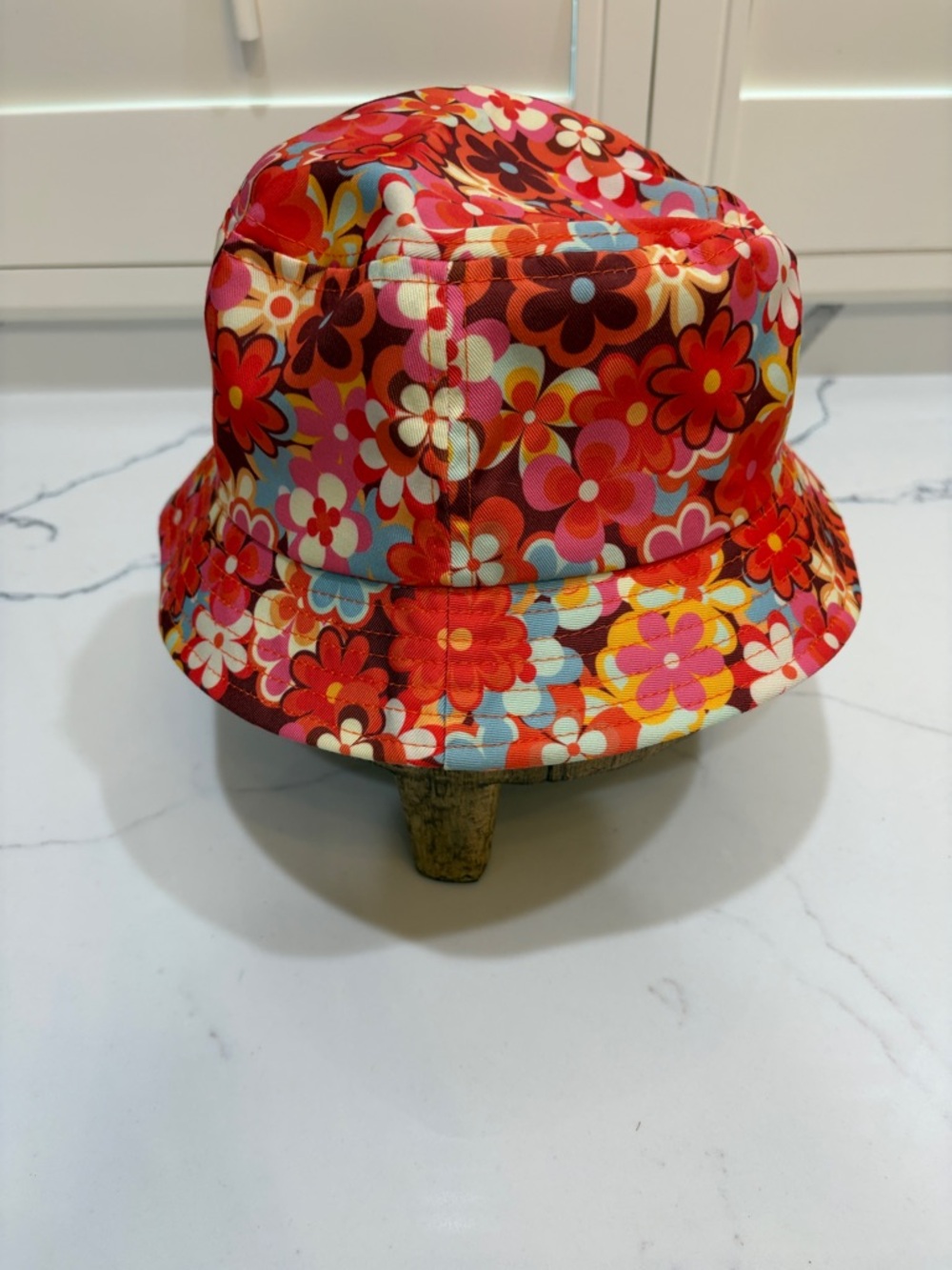 Floral Print Bucket Hat - Red Multi